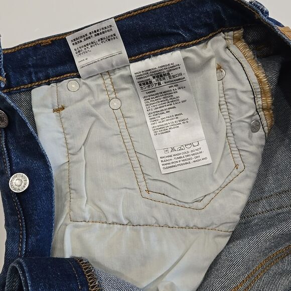 Levi's 501 Cut Off Denim Jean Shorts High Rise Fringed Button Fly Cotton Size 30 - Picture 8 of 10